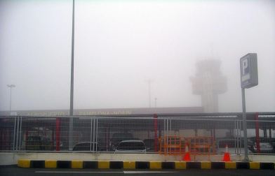 La Cuenca de Pamplona ha amanecido esta mañana rodeada por la niebla
