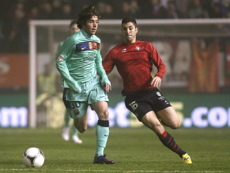 Imágenes del partido Osasuna-Barcelona correspondiente a la vuelta de octavos de final de la Copa del Rey.