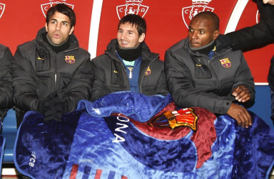 Imágenes del partido Osasuna-Barcelona correspondiente a la vuelta de octavos de final de la Copa del Rey.