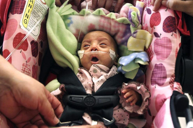 Una bebé hispana que nació 16 semanas antes de lo previsto, considerada una de las bebés más pequeñas del mundo en sobrevivir, fue dada de alta hoy de un hospital de Los Ángeles. Melinda Star Guido nació el 30 de agosto pasado, a las 24 semanas de gestación, pesando sólo 9,5 onzas (269 gramos) (menos que una lata de bebida gaseosa), y hoy al ser dada de alta del Centro Médico LAC+USC pesó 4,5 libras (454 gramos). EFE (EE.UU)