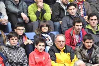 Imágenes de los aficionados de Osasuna durante el partido de Liga que enfrentó al equipo navarro con el Valencia