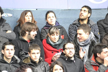 Imágenes de los aficionados de Osasuna durante el partido de Liga que enfrentó al equipo navarro con el Valencia
