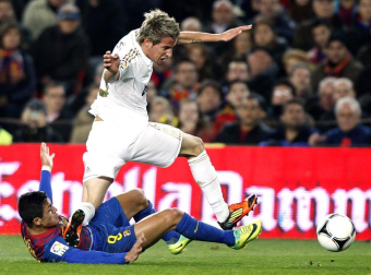 Imágenes del partido de vuelta en los cuatro de final de la Copa del Rey, disputado entre el Barcelona y el Real Madrid en el Camp Nou.