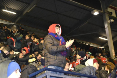 Los aficionados de Osasuna han disfrutado este sábado de la vicoria de su equipo ante el Barcelona
