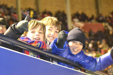 Los aficionados de Osasuna han disfrutado este sábado de la vicoria de su equipo ante el Barcelona