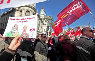 Movilizaciones convocadas por UGT y CCOO en las principales ciudades españolas como protesta y rechazo a la reforma laboral aprobada por el Gobierno de Rajoy.