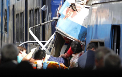 Imágenes tomadas tras al accidente ferroviario de Buenos Aires de este miércoles 22 de febrero