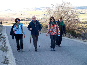 Imágenes de los peregrinos que parten desde la Ribera hacia Javier