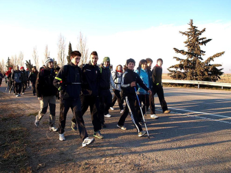 Imágenes de los peregrinos que parten desde la Ribera hacia Javier