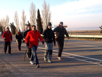 Imágenes de los peregrinos que parten desde la Ribera hacia Javier