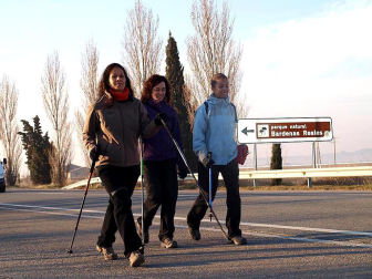 Imágenes de los peregrinos que parten desde la Ribera hacia Javier
