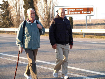 Imágenes de los peregrinos que parten desde la Ribera hacia Javier