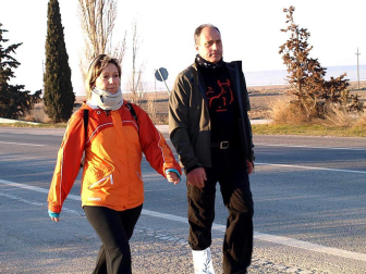 Imágenes de los peregrinos que parten desde la Ribera hacia Javier
