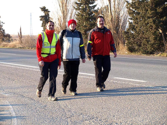 Imágenes de los peregrinos que parten desde la Ribera hacia Javier