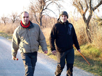 Imágenes de los peregrinos que parten desde la Ribera hacia Javier