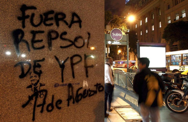 La presidenta argentina, Cristina Fernández, declaró este lunes de "utilidad pública y sujeto a expropiación" el 51% del patrimonio de la petrolera YPF, controlada por la española Repsol. La respuesta no se hizo esperar en la Bolsas de Buenos Aires, Nueva York y México, además de la advertencia del Ejecutivo español de que tomará medidas "claras y contundentes" en los próximos días, tras la decisión "hostil" que perjudica los intereses de Repsol.