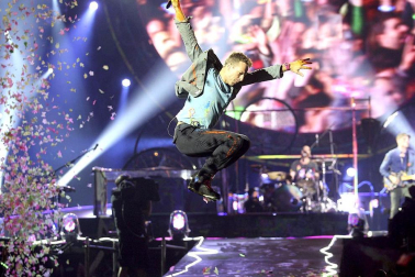 El grupo británico Coldplay ofreció este domingo, 20 de mayo, un concierto en el estadio Vicente Calderón en Madrid, donde presentaron su último disco, "Mylo Xyloto"