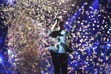 El grupo británico Coldplay ofreció este domingo, 20 de mayo, un concierto en el estadio Vicente Calderón en Madrid, donde presentaron su último disco, "Mylo Xyloto"