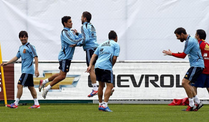 Llegada y entrenamiento de la selección española de fútbol en la localidad australiana de Schruns, previa a la disputa de la Eurocopa 2012 de Polonia y Ucrania.