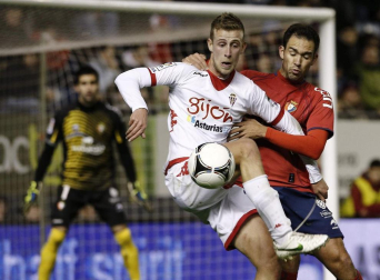 Osasuna se clasificó para los octavos de final de la Copa del Rey tras vencer al Sporting de Gijón por 2-0 en el Reyno de Navarra