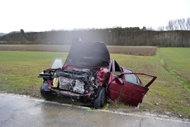 Accidente en Ororbia en el que una madre ha colisionado frontalmte con el vehículo en el que viajaba su hijo.