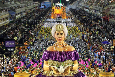 Las diferentes escuelas de baile desfilan en el sambódromo de Río de Janeiro, Brasil.