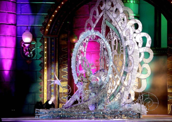 Candidatas y espectáculo de la elección de la reina del Carnaval 2014 en Las Palmas de Gran Canaria, certamen dedicado al "Mundo de las Fantasía" que fue ganado por la joven Cindy Klein con el diseño '¡El cielo es el límite!', de Fernando Méndez.