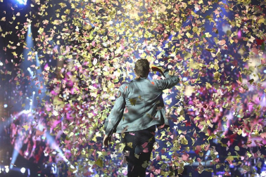 El grupo británico Coldplay ofreció este domingo, 20 de mayo, un concierto en el estadio Vicente Calderón en Madrid, donde presentaron su último disco, "Mylo Xyloto"