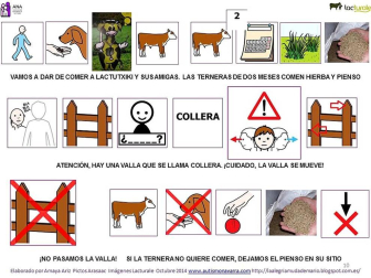 Pictogramas para la visita de los niños de ANA a las instalaciones de Lacturale