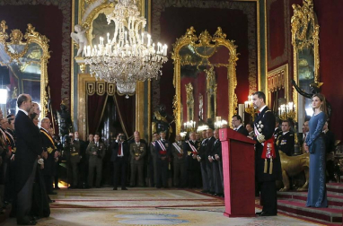 El Rey don Felipe presidió este 6 de enero de 2015 su primera Pascua Militar como Jefe de Estado, acompañado de la reina doña Letizia.