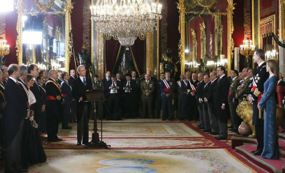 El Rey don Felipe presidió este 6 de enero de 2015 su primera Pascua Militar como Jefe de Estado, acompañado de la reina doña Letizia.