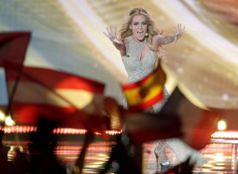 Imágenes de la 'performance' de Edurne para Eurovisión 2015, celebrado este sábado en Viena