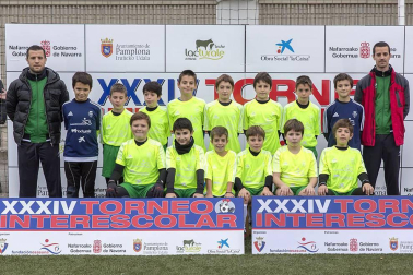 San Fermín Ikastola. Jon Aranburu, Asier González, Unai Eslava, Erlantz Lizaso, Ignacio Fernández, Jon Lecuona, Ander Otamendi, Aimar Salvador, Unai Alzorriz, Telmo Urtasun, Xabier Elcano, Alain Landa, Axular Mikel Irujo y Peru Xabier. Entrenador, Ibai Ardanaz.
