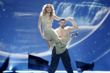 Imágenes de la 'performance' de Edurne para Eurovisión 2015, celebrado este sábado en Viena