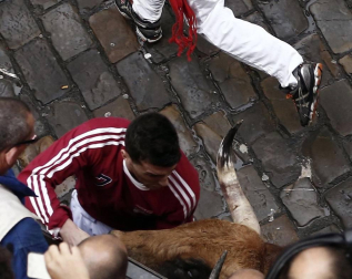 Un encierro masivo y sin cornadas en el domingo de Sanfermines