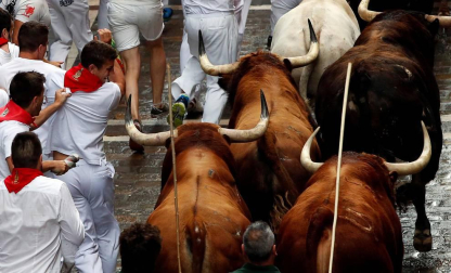 Un encierro masivo y sin cornadas en el domingo de Sanfermines