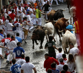 Un encierro masivo y sin cornadas en el domingo de Sanfermines