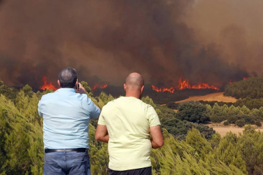 Incendio de grandes dimensiones entre Tafalla y Pueyo