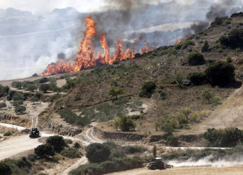 Incendio de grandes dimensiones entre Tafalla y Pueyo