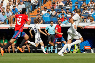 Imágenes del encuentro de la jornada 3 de LaLiga Santander disputado en el Santiago Bernabéu entre Real Madrid y el C.A. Osasuna que finalizó con victoria local.