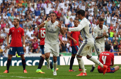 Imágenes del encuentro de la jornada 3 de LaLiga Santander disputado en el Santiago Bernabéu entre Real Madrid y el C.A. Osasuna que finalizó con victoria local.