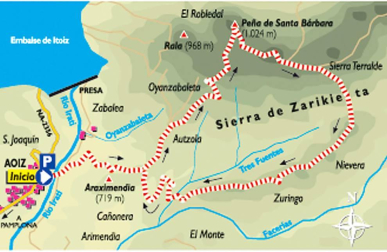 Una ascensión que nos regala bellas vistas sobre las aguas embalsadas de Itoiz, las peñas cercanas, los Pirineos e incluso Pamplona.