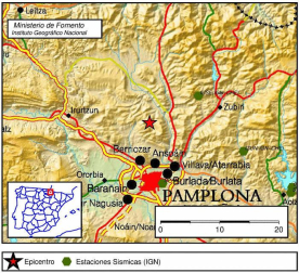 Pamplona y la Comarca despierta por un temblor de 4 grados