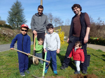 Los vecinos de Aoiz no dejaron pasar la oportunidad de participar en un día emblemático, el dedicado al árbol. Armados con palas y azadas, se acercaron hasta el parque situado junto a la Notaría, donde se procedió a plantar los nuevos ejemplares. Los más pequeños se convirtieron en los protagonistas de la jornada.