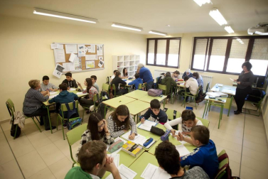 Escolares del colegio de Falces.