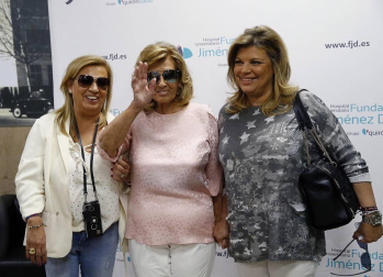 Imágenes de la salida de la periodista María Teresa Campos tras ocho días hospitalizada por un ictus.
