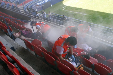 El estadio del C.A. Osasuna fue el lugar elegido para un ejercicio de las fuerzas de seguridad ante un posible ataque.