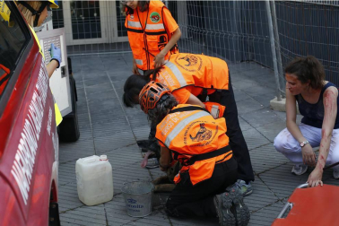 El estadio del C.A. Osasuna fue el lugar elegido para un ejercicio de las fuerzas de seguridad ante un posible ataque.