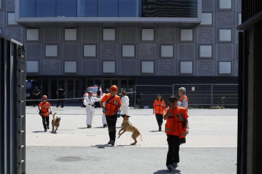 El estadio del C.A. Osasuna fue el lugar elegido para un ejercicio de las fuerzas de seguridad ante un posible ataque.
