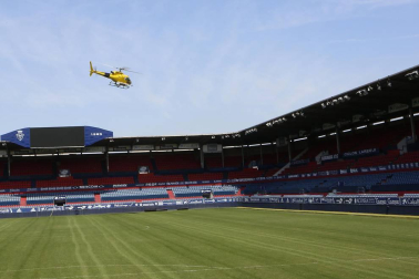 El estadio del C.A. Osasuna fue el lugar elegido para un ejercicio de las fuerzas de seguridad ante un posible ataque.